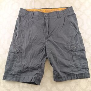 Wear First Mens Charcoal Gray Cargo Shorts Size 36 Flat Front Button Fly Pockets
